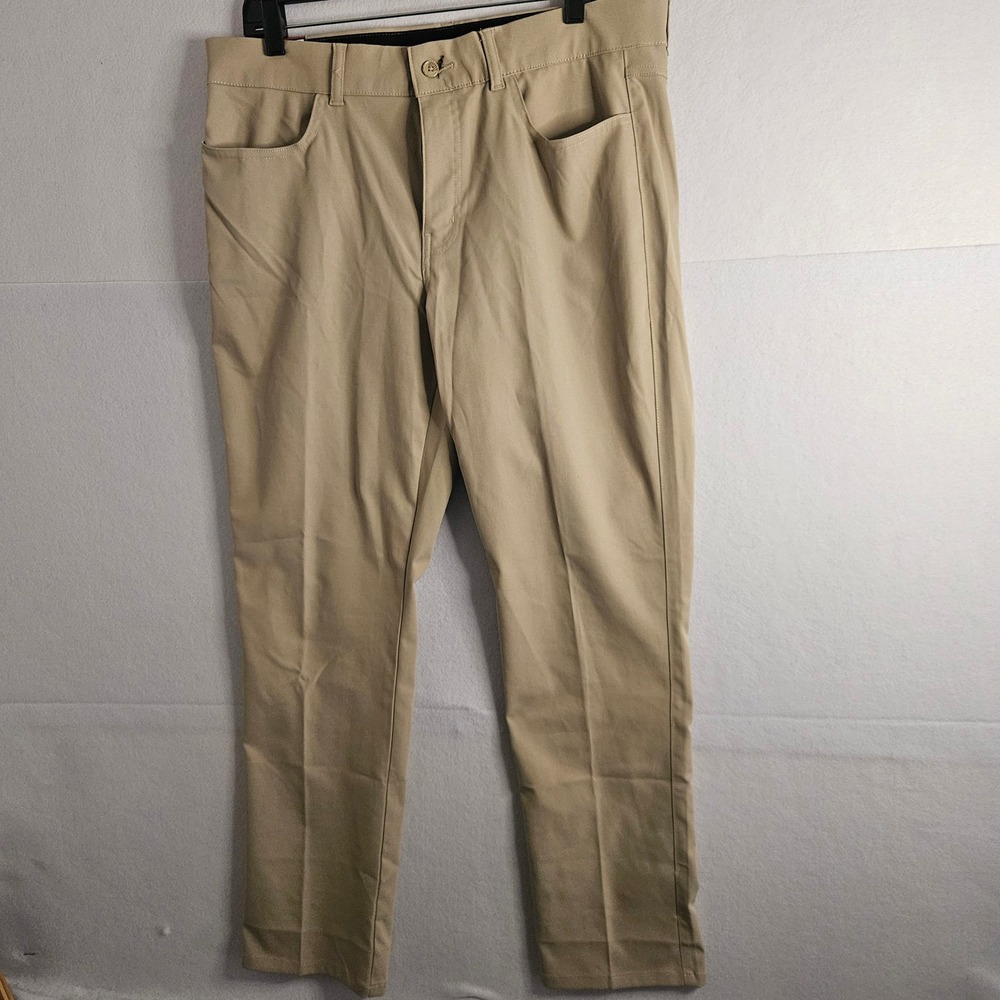 Pebble Beach Dry-Luxe Performance Golf Pants Mens 34x30 Beige Chinchilla 1351767